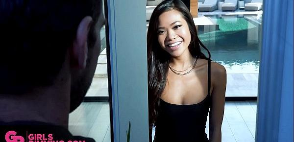  GIRLSRIMMING - Amazing rimming fun with petite teen asian Vina Sky - Johny Castle